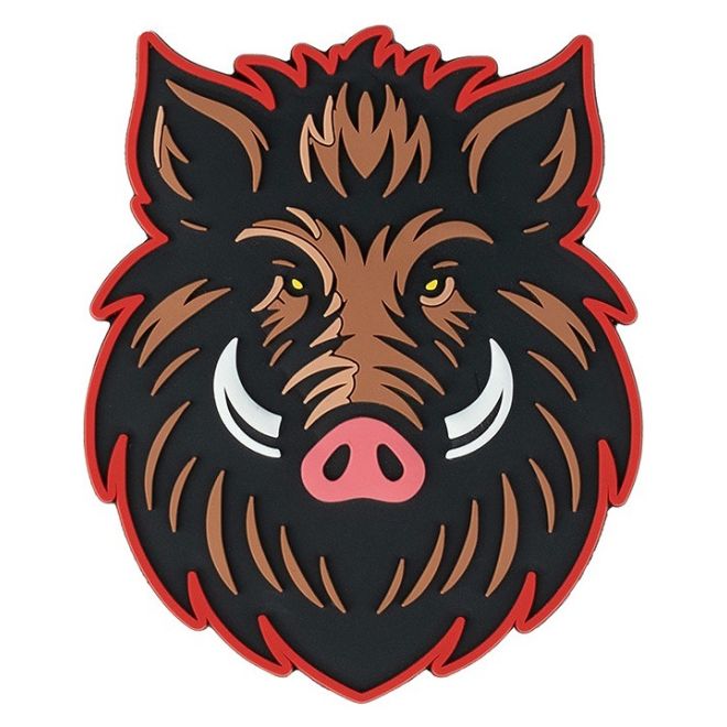 Гумена 3D тактическа нашивка Wild Boar с триизмерно изображение на диво прасе от марката 101 INC
