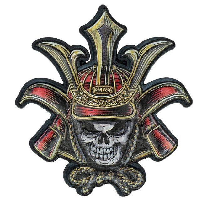 Гумена 3D тактическа нашивка Samurai Warrior Skull с изображение на череп със самурайски шлем и велкро захващане от 101 INC