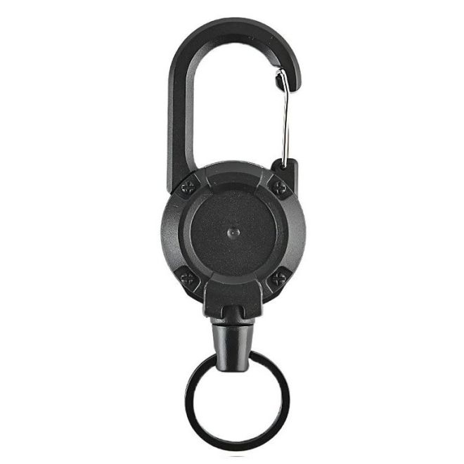 Карабинер с осигуряващ кабел Barbaric Snap Hook - черене