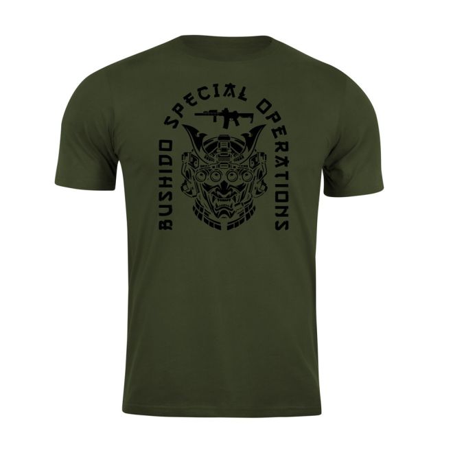 Тениска с щампа Bushido Spec Ops Army Green