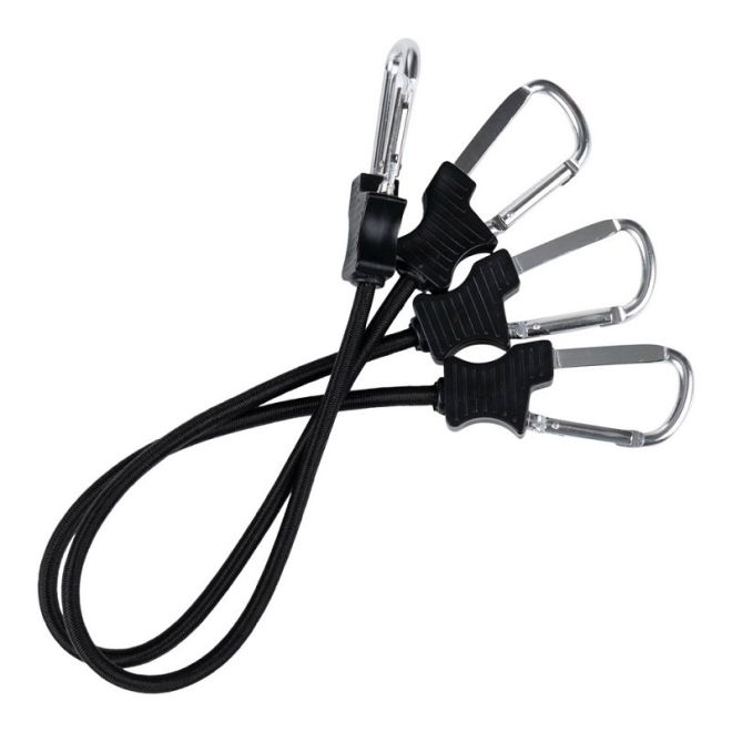 Комплект ластични въжета с карабинери Fosco Black 24in