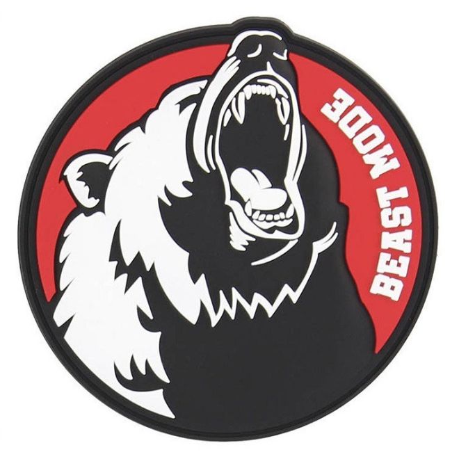 Гумена нашивка Grizzly Beast Mode 101 INC мечка PVC велкро patch