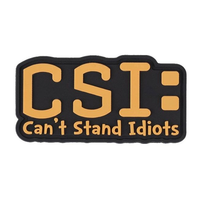 Гумена нашивка CSI Can't Stand Idiots 101 INC PVC велкро patch
