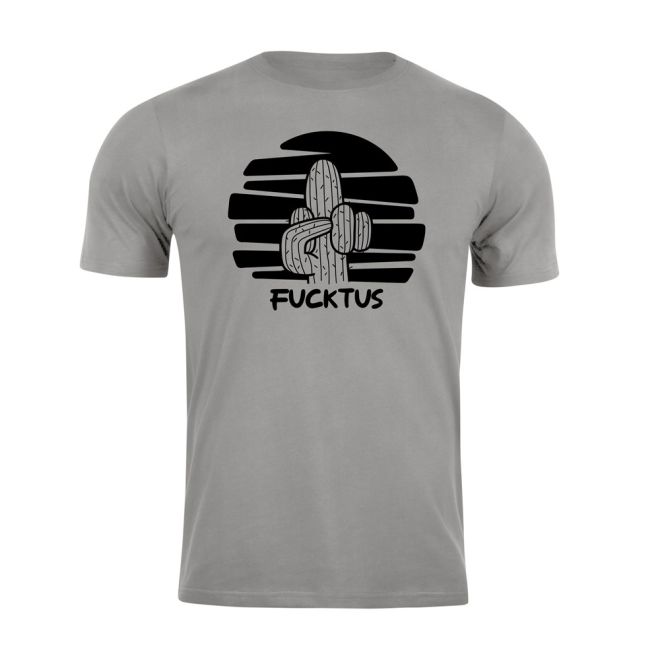Тениска с щампа Fucktus Stone Grey