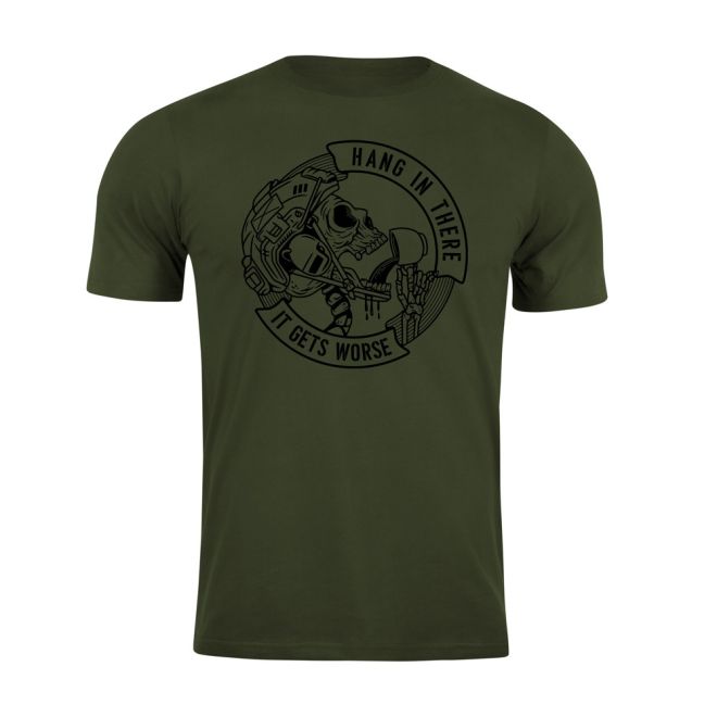 Тениска с щампа  Hang in there AG - военно зелено