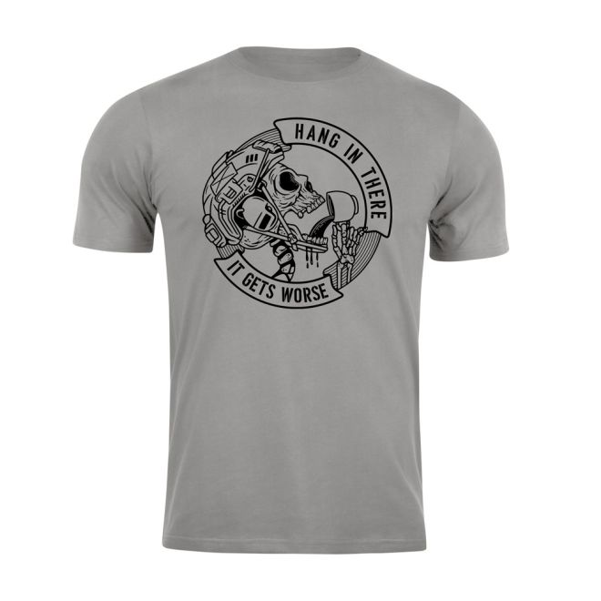 Тениска с щампа Hang in there Stone Grey
