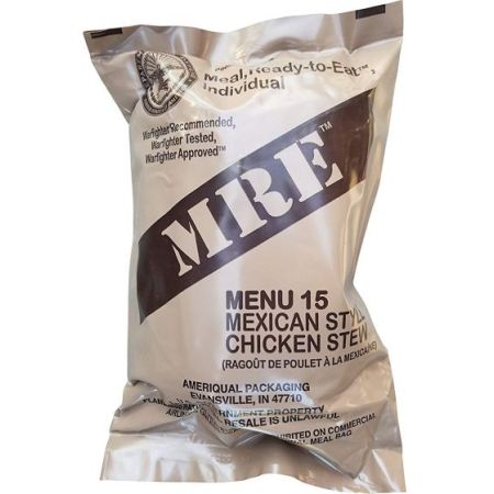 Военна храна MRE на армията на САЩ - Меню 15 - Пилешка яхния по мексикански