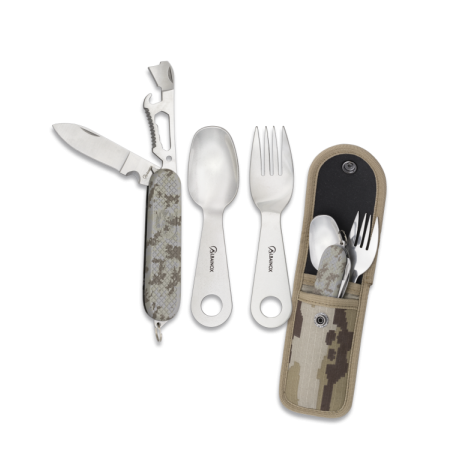 Комплект прибори за хранене и мултитул ALBAINOX Arid Camo