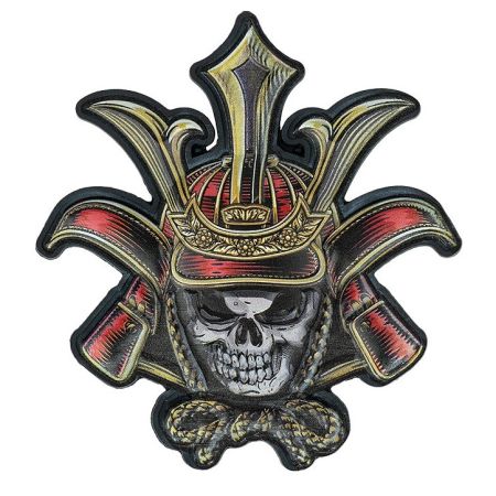Гумена 3D тактическа нашивка Samurai Warrior Skull с изображение на череп със самурайски шлем и велкро захващане от 101 INC
