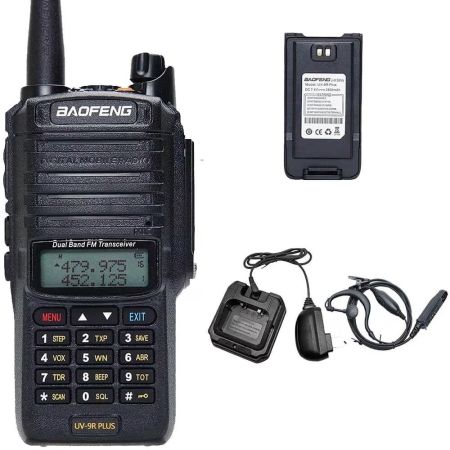 Водоустойчива двубандова радиостанция Baofeng UV-9R Plus 8W IP67