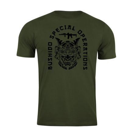 Тениска с щампа Bushido Spec Ops Army Green
