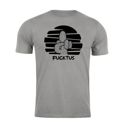 Тениска с щампа Fucktus Stone Grey