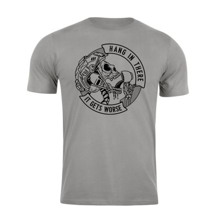 Тениска с щампа Hang in there Stone Grey