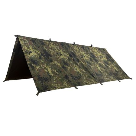 Водоустойчиво военно платнище за заслон с IRR защита AB Field Tarp Flecktarn - 2,8 x 3 м