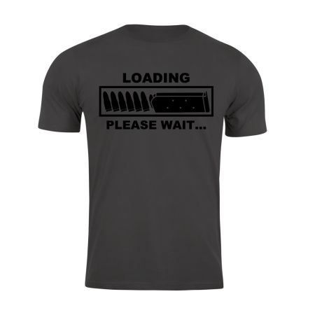 Тениска с щампа Loading Dark Steel