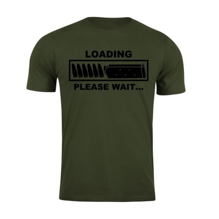 Тениска с щампа Loading Army Green