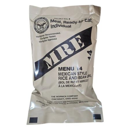 Военна храна MRE на армията на САЩ - Меню 14 - Ориз с боб по мексикански