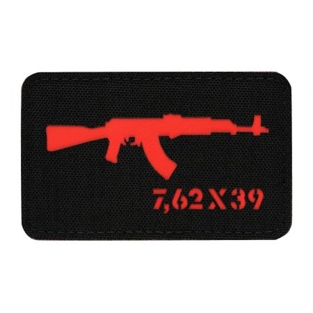 Гумена нашивка M-Tac AKM 7,62x39 Black/Red Laser Cut