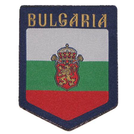 Нашивка български флаг с коронован лъв и надпис