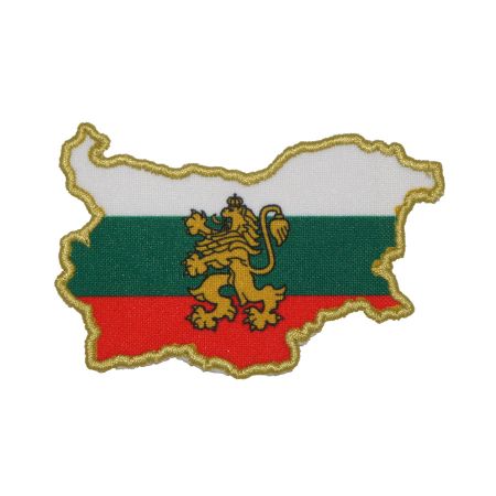 Нашивка карта на България с коронован лъв