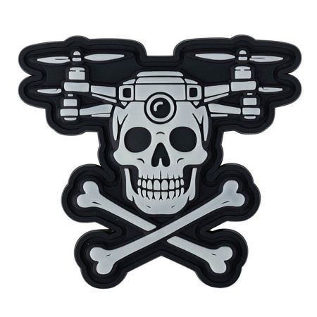 Гумена нашивка Drone Skull Glow in the dark